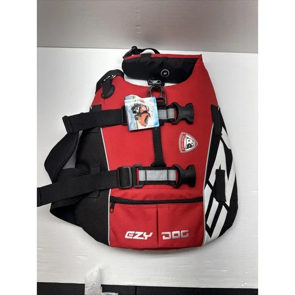 NEW EzyDog Doggy Flotation Device Dog Life Vest Jacket (DFD) Size Medium (M) Red