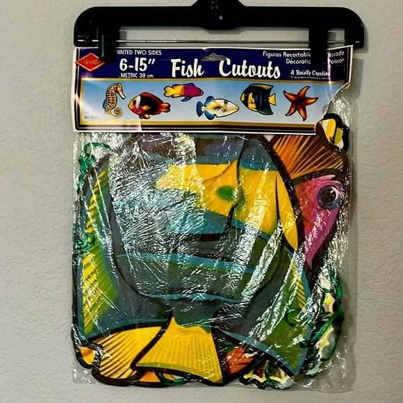 Vtg Biestle Fish Cutouts Decorations NIP