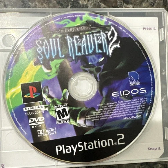 Legacy of Kain: Soul Reaver 2 (Sony PlayStation 2, PS2, 2001)‎ Disc Only Tested