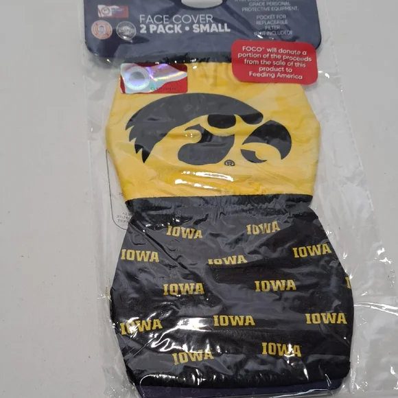 Iowa Kids Face Masks - Yellow and Black
