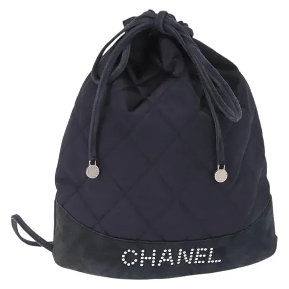 Chanel Matelasse Backpack Satin Navy CC