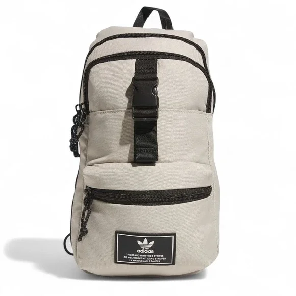 Adidas Utility 3.0 Sling Bag Wonder Beige Black‎ Adjustable Crossbody Strap NEW