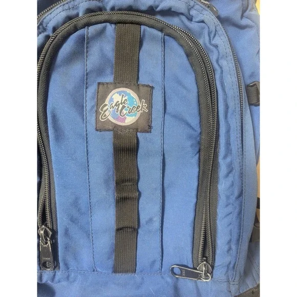 Eagle Creek Travel Backpack Blue Black Carry On Daypack Hiking Waist Belt Value