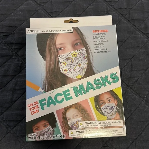 NWT Color Your Own Face Masks
