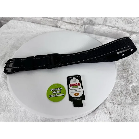 KONG Max Our Strongest‎ Dog Collar Black Size Medium Neck 14 - 18