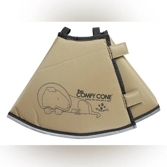 The Comfy Cone Pet Cone for Dogs Cats Small-Long Tan Soft Dog Cone Collar NWT