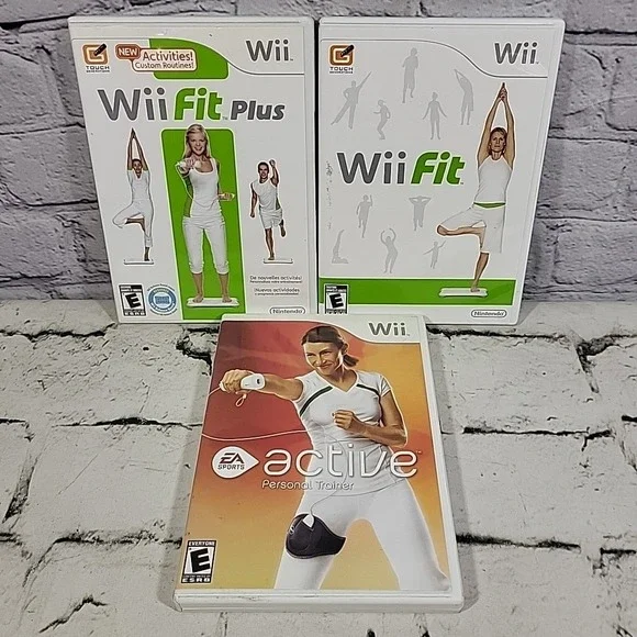 Nintendo Wii Fit Plus Active Personal Trainer Games Lot Of 3