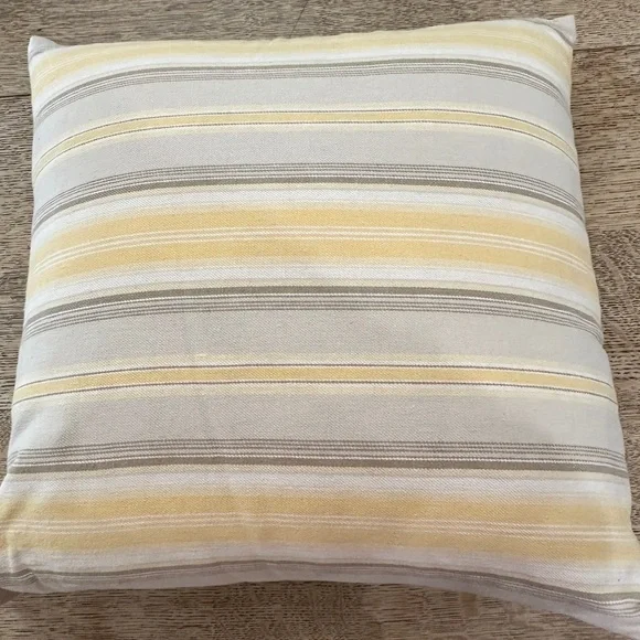 Pottery Barn Belmont Stripe Maize Pillow Cover and Insert Linen Cotton