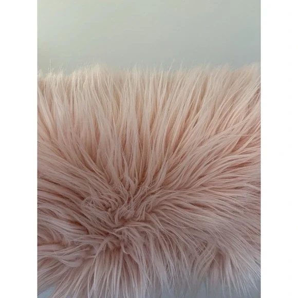 Pottery Barn Faux Fur Pillow Cover‎ Euro Shams SET/2 pink Glam 18