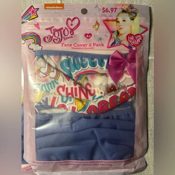 JoJo Siwa Face Masks (2 face masks total)