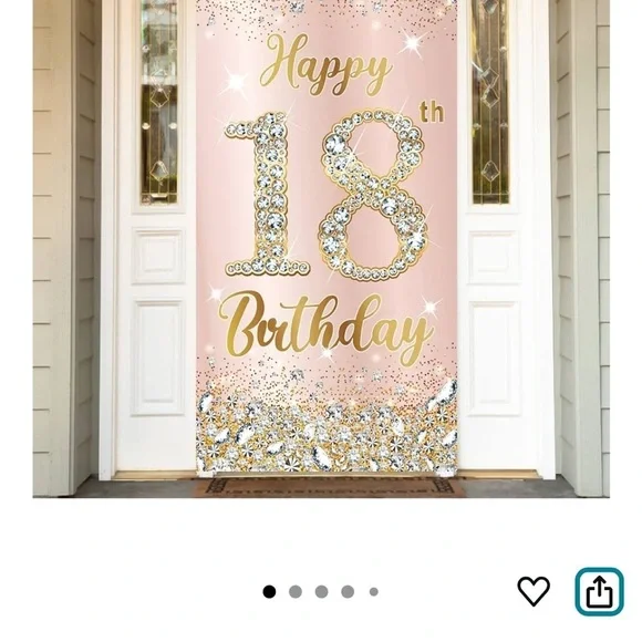 Elegant Gold and Pink 18th Birthday Banner