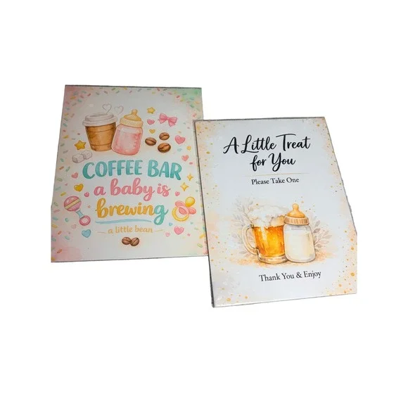 Baby Shower Table Signs 2pc Coffee Bar Brewing A Little Treat For You Decor