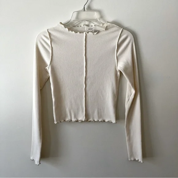 Aerie Ribbed Stretch Long Sleeve Shirt XS