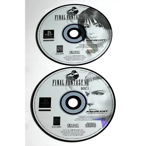 Final Fantasy VIII Disc‎ 2 & 3 Only Sony PlayStation (PS1) Tested