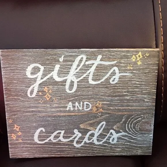 Gifts and cards wood sign