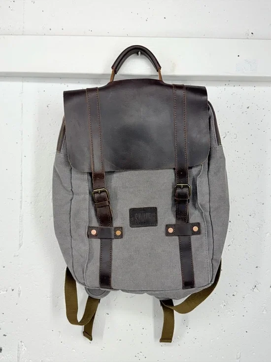 Savage Supply Leo Brown Canvas and Leather Backpack