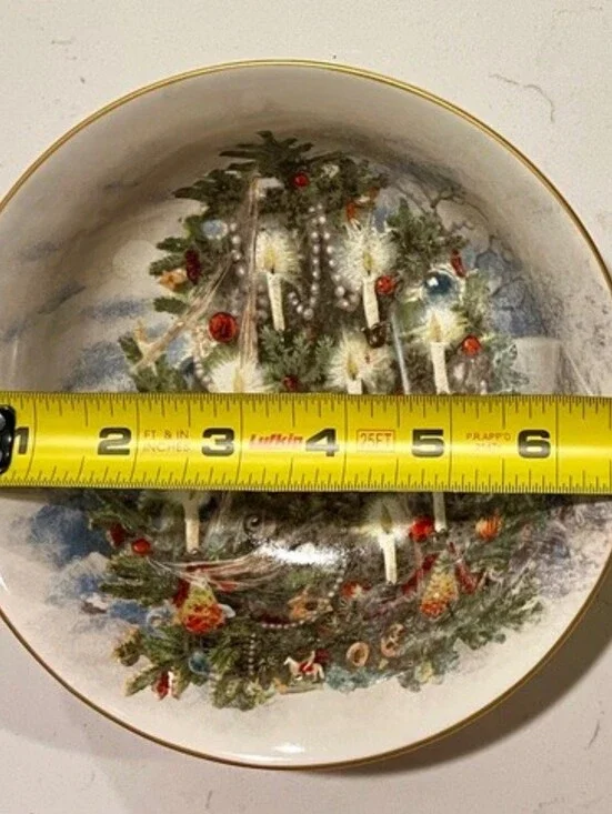 Pottery Barn Nostalgic Christmas Tree Salad Plates Set Of 4 In Box