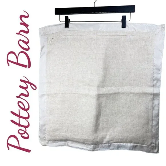 NWOT POTTERY BARN Belgian‎ Linen Pillow Cover Double Flange Sham 20x20