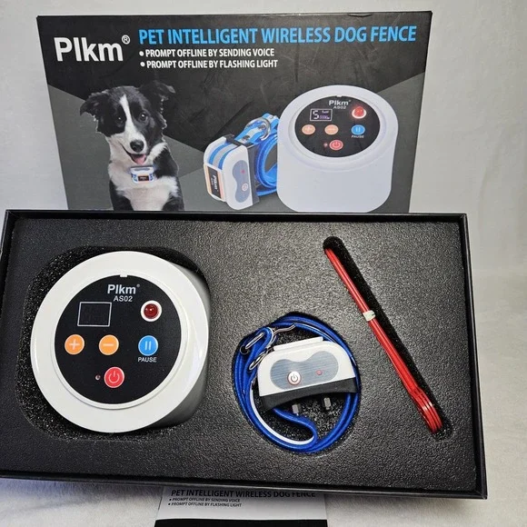 Wireless Dog Fence System Plkm A502 Rechargeable Collar & Transmitter New O B