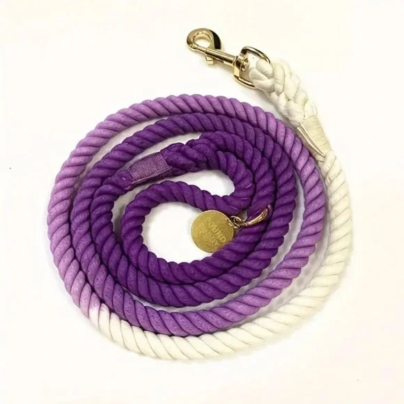 FOUND BUDDY ❤️‍🔥 NWT PURPLE OR BLUE AND GREEN ROPE LEASH WITH GOLD HARDWARE