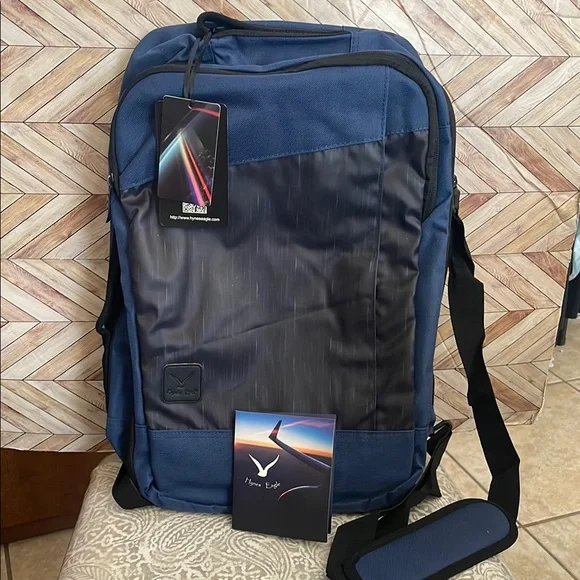 Hynes Eagle backpack carry on multiple handles Blue &‎ Black flight approved Bag