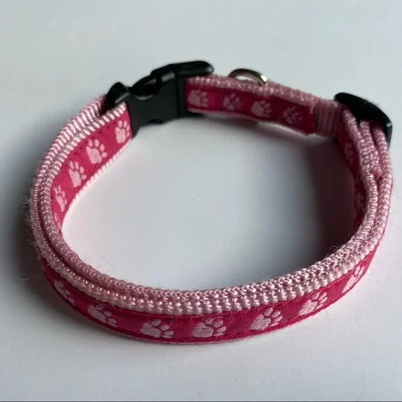 Dog Collar Pink Paws adjustable size 14” to 20” X 5/8” Guardian Gear puppy girl
