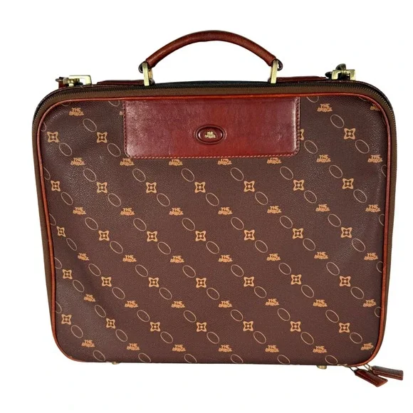 The Bridge Vintage Briefcase Brown Monogram Coated Canvas Messenger Bag