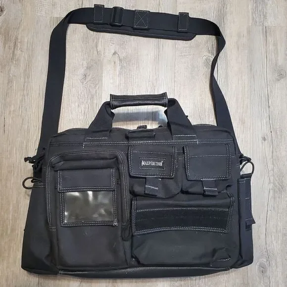 Maxpedition Operator Tactical Attache 0605B Black Large Messenger Bag Laptop EUC