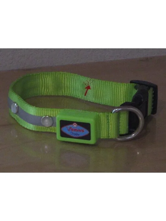 Vegas Doggy Light Up LED Dog Collar 3 Settings Light Pink Size Small New in Bag