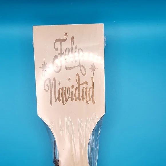 Cream Christmas Party Decoration Paddle with Festive Script