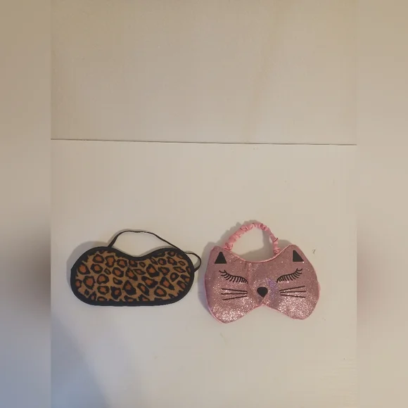 Leopard and Pink Cat Sleep Masks for Kids