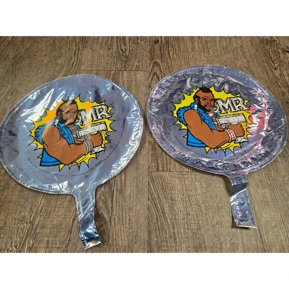Mr. T 1981 Vintage Mini Small Mylar Balloons Set of 2