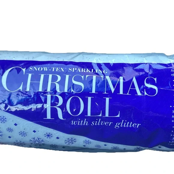Vintage Christmas Roll snow- Tex With Glitter 36