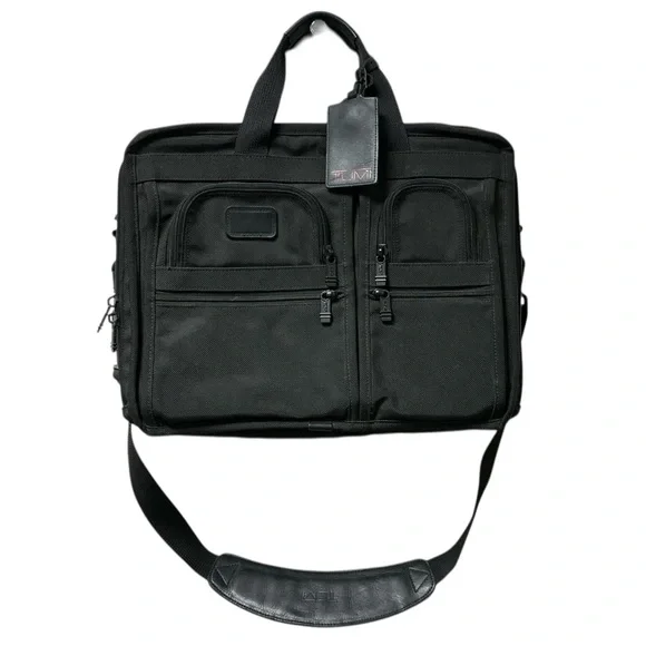 Tumi Deluxe Black Nylon Durable Organizer Laptop Briefcase