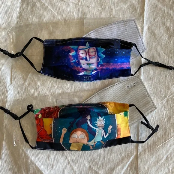 Two Rick & Morty Face Masks New