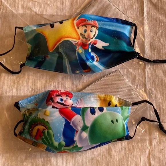 Two Mario Galaxy Themed Face Masks New