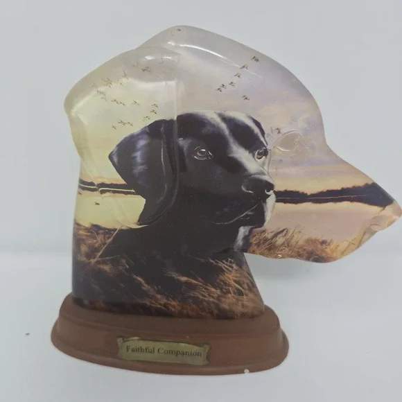 Hamilton Faithful Companion Man's Best Friend Collection Black Lab Dog Sculpture