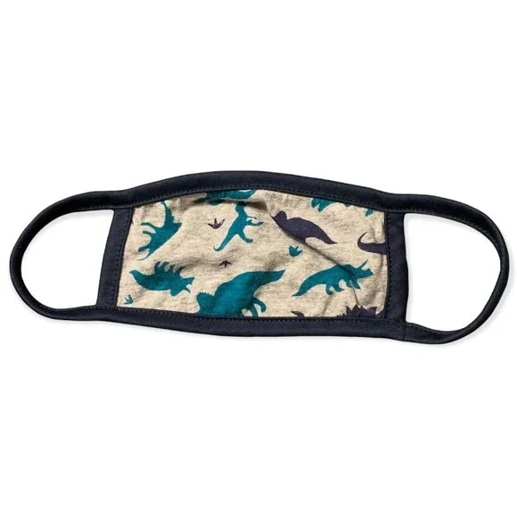 NWOT | Baby Dinosaur Material Mask | Navy, Gray & Teal