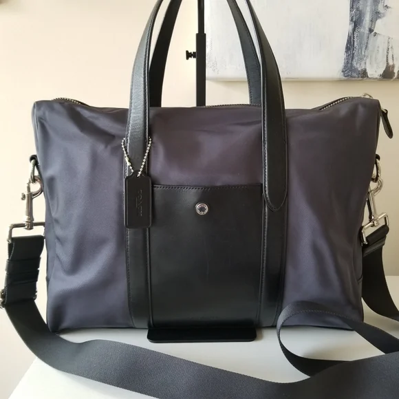 Coach Charles Slim Brief Bag Nylon & Leather Crossbody Strap F21087
