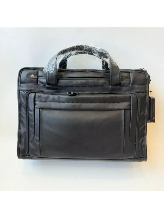 NWT Victorinox Wainwright Attaché Brief Leather Laptop Bag Black
