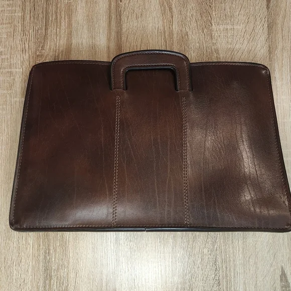 Vintage Classic Brown Leather Men's Briefcase