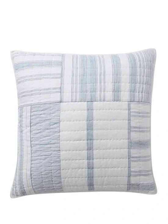 Pottery Barn Hawthorn Handcrafted Patchwork Quilted Euro Shams Set of Two