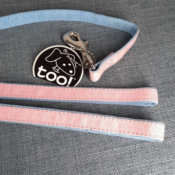 Toy Small Dog Suede Leash Lead Pink Blue Pet Fashion by Too! 5'