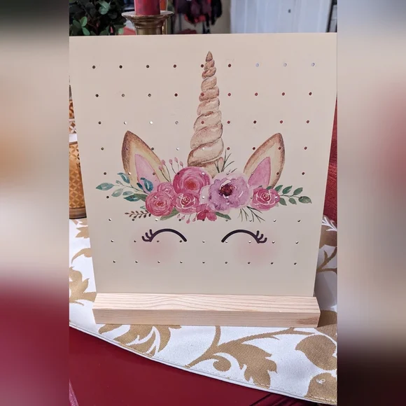 Unicorn Earring Holder Organizer Jewelry Storage Stand Girls Kids Room Decor