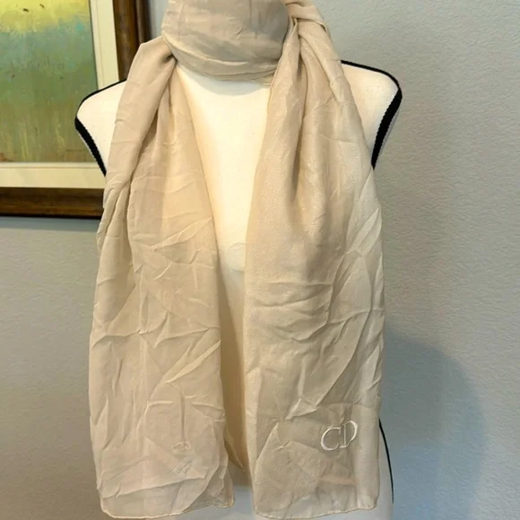 Authentic Dior sheer & shiny silk scarf