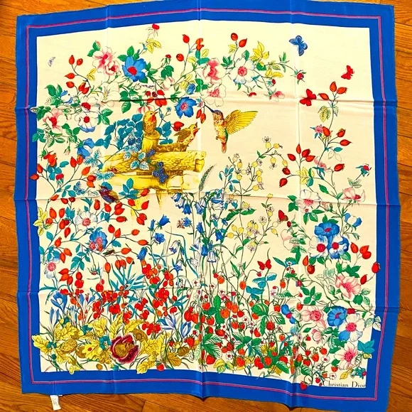 Christian Dior scarf 100% silk scarf -Authentic