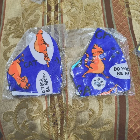 Reusable Child Blue Cat Print Face Masks (2-pack)
