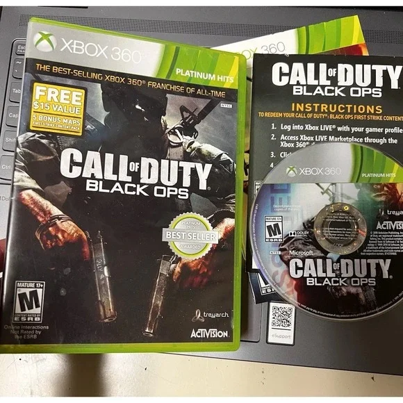 031-011 Call of‎ Duty: Black Ops (Xbox 360, 2010) Complete w/ Manual Video Game