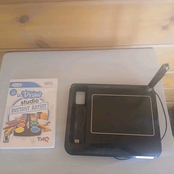 Nintendo Wii uDraw Black Game Tablet w/ game Drawing, Studio instant A1