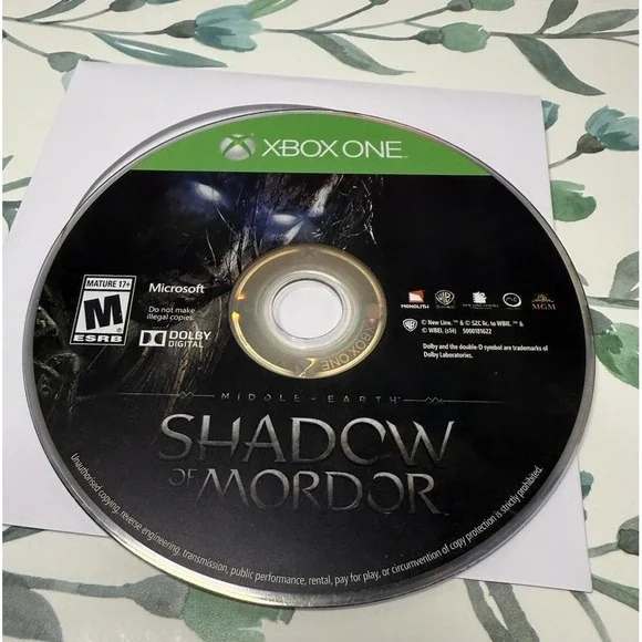 Middle Earth Shadow of‎ Mordor Xbox One Game Disc Only